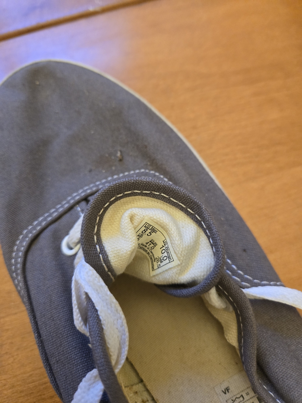 Vans Classic Gray Canvas Lace-Up Sneakers - Picture 3 of 3